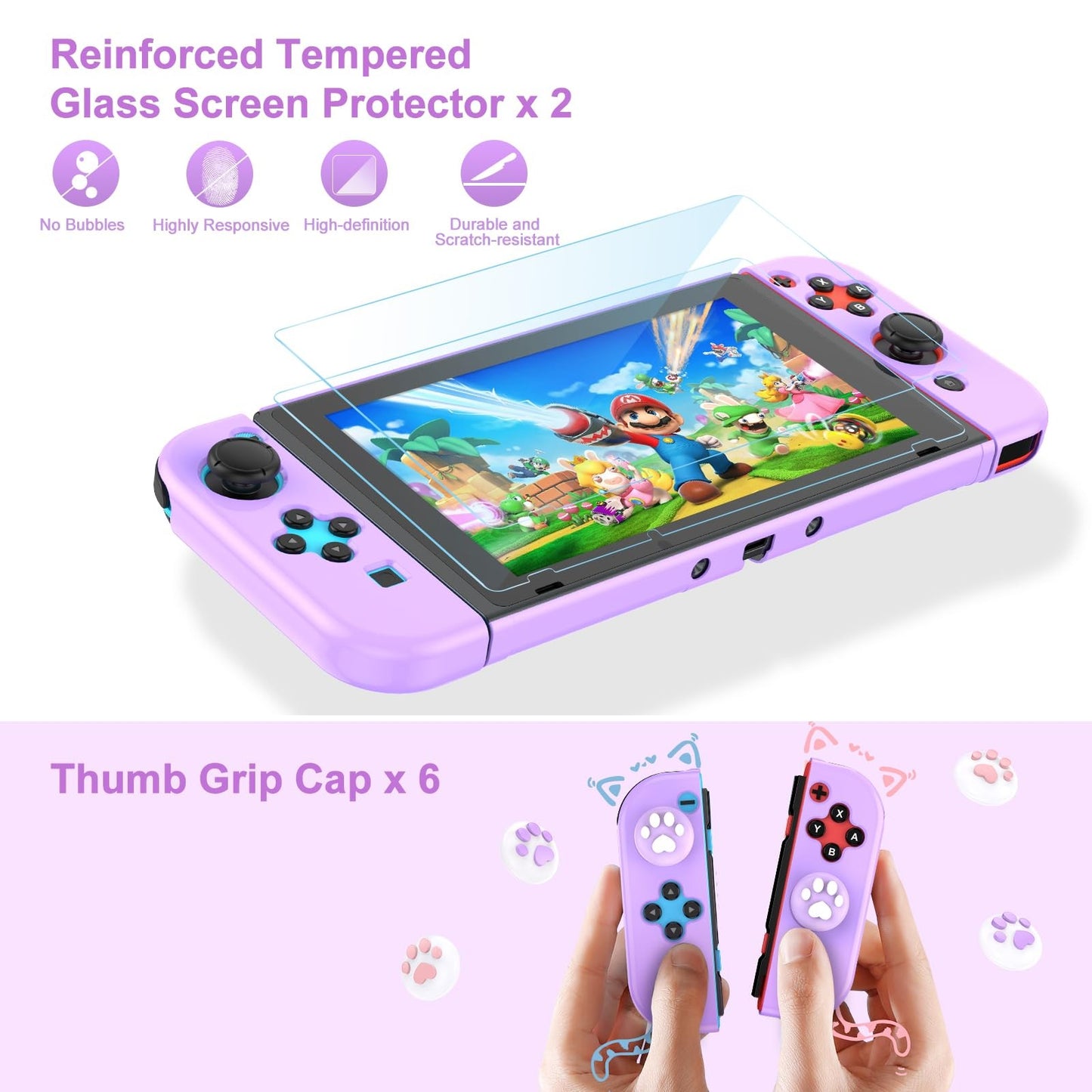 Switch Accessories Bundle 17 in 1 Kit – Purple