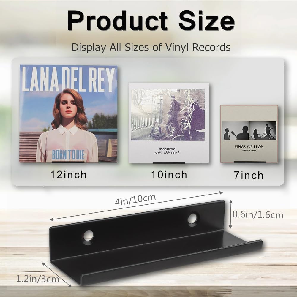 Vinyl Wall Mount 6 Pack Black Metal Vinyl Holder Wall display Shelf Record BiJun