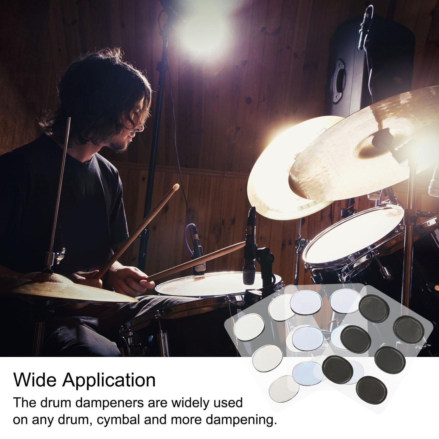 30 Pcs Drum Dampeners Gel Pads for Tone Control – Brown 33x26x3mm