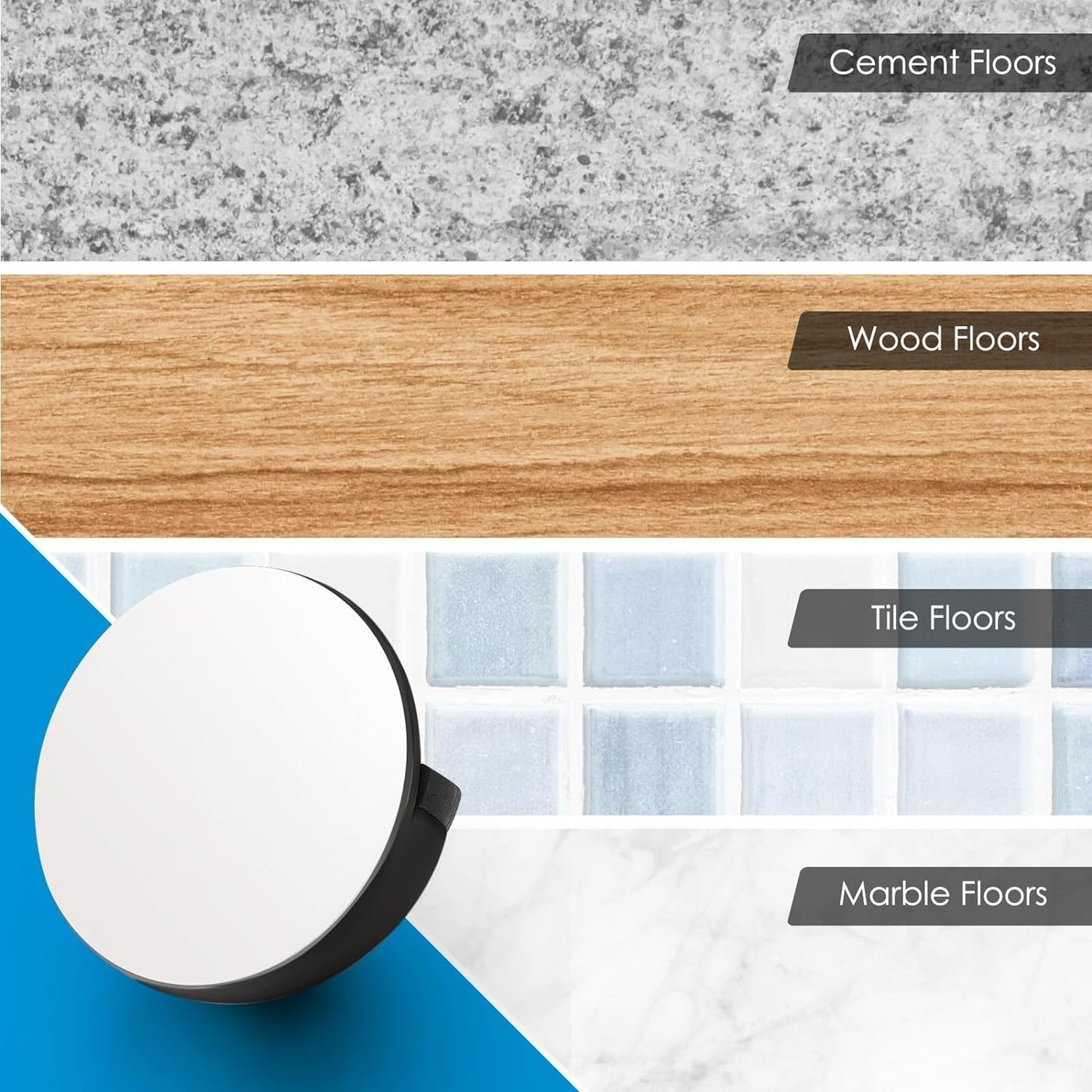 Hotop Self-Adhesive Floor Doorstop – Oval Stainless Steel Wall