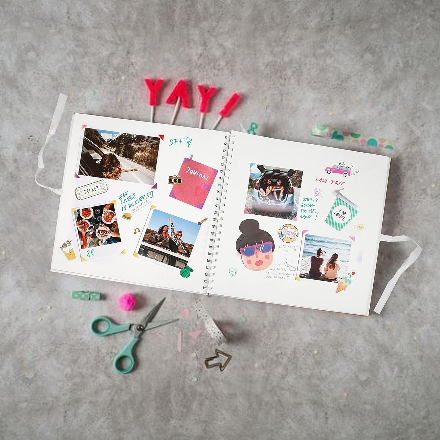 Large White Scrapbook Photo Album 80 Pages/40 Sheets