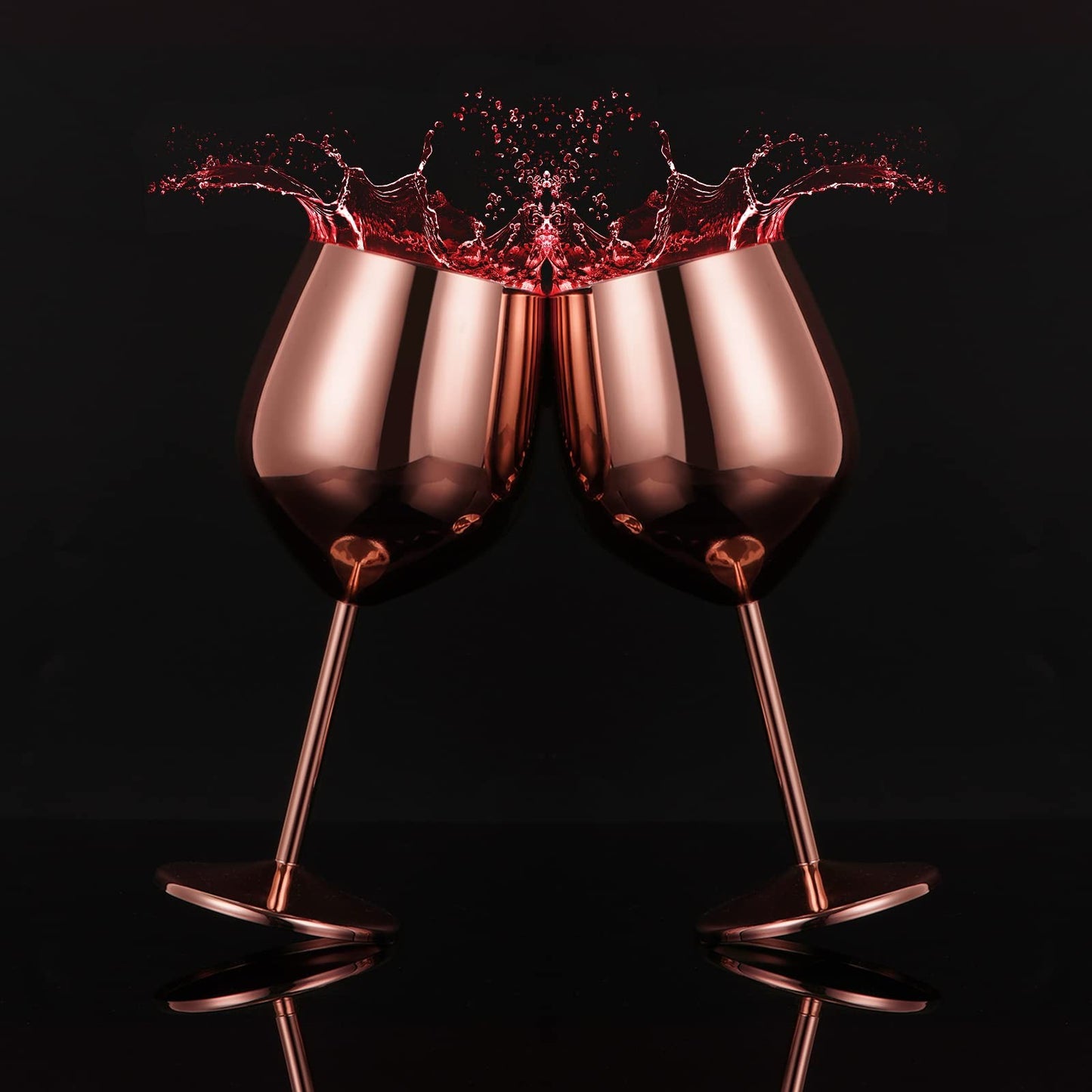 18oz 550ml Stainless Steel Wine 2 Glasses Unbreakable Goblets for Travel Camping