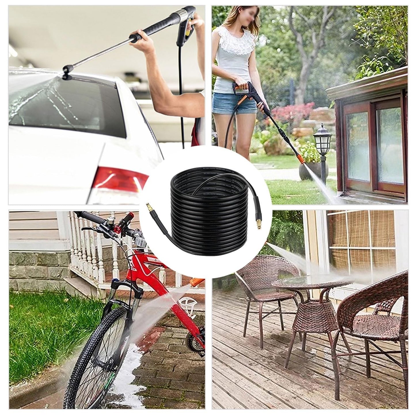 Pressure Washer Hose 20m 5800PSI High Pressure Replacement Hose – Quick