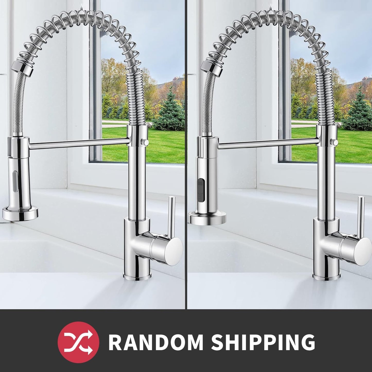 Cobbe Kitchen Sink Mixer Tap, Spring Faucet with Pull Down