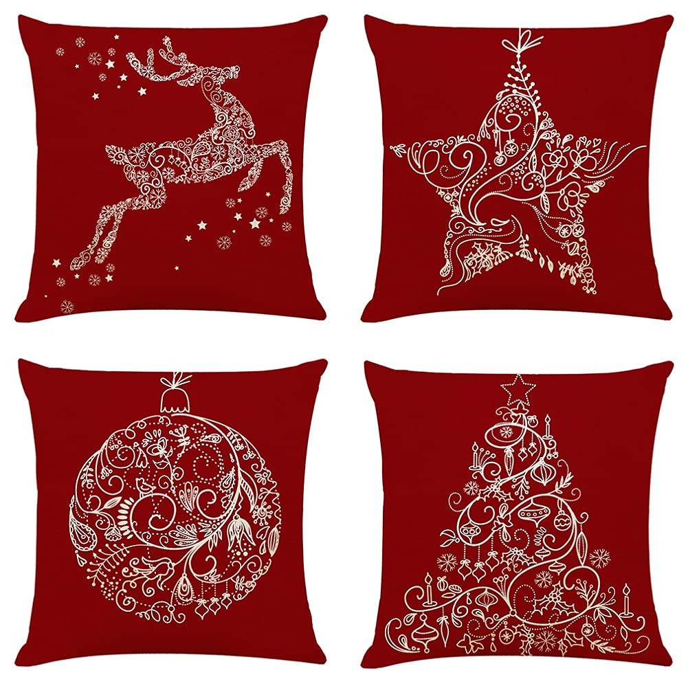 Christmas Decorative Throw Pillow Covers 18 x 18 inch