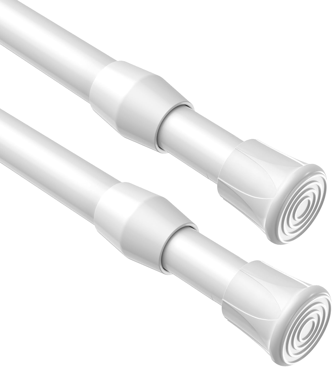 White Tension Rods 2-Pack 40-70cm Extendable Curtain Rod No Drilling – White 40-70cm