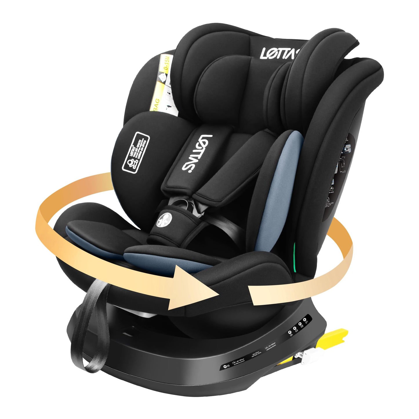 360° Rotating Car Seat i-Size (ECE R129) 0–12 Years Group 0+/1/2/3 - 40-150cm