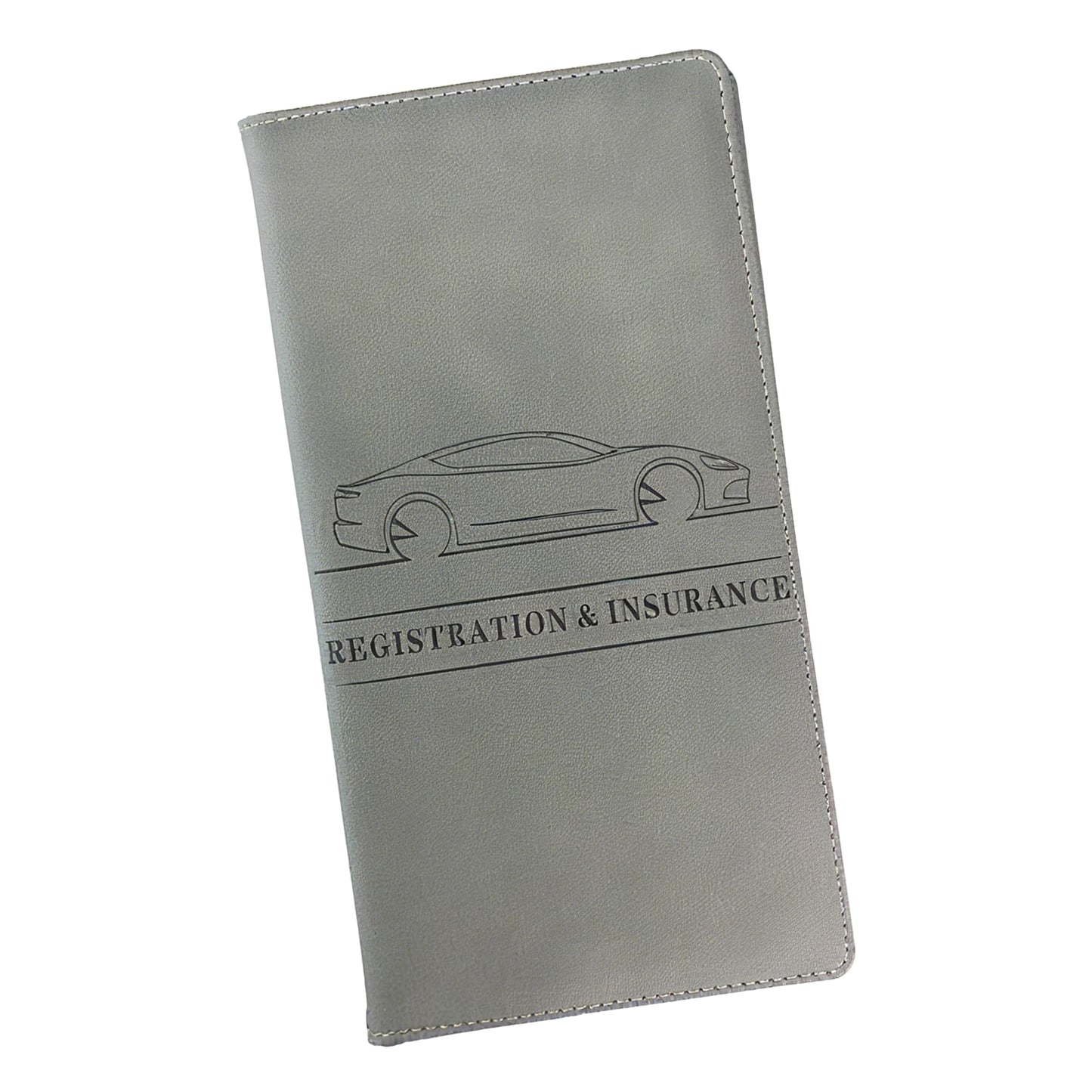 PU Leather Grey Passport Holder Travel Document Organizer Card Slots ID Wallet – Grey