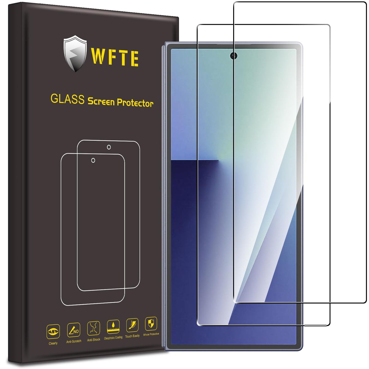 Screen Protector Tempered Glass Full Coverage 2-Pack 9H Anti-Scratch Anti-Fingerprint – Clear Samsung Galaxy Z Fold7/Z Fold 7