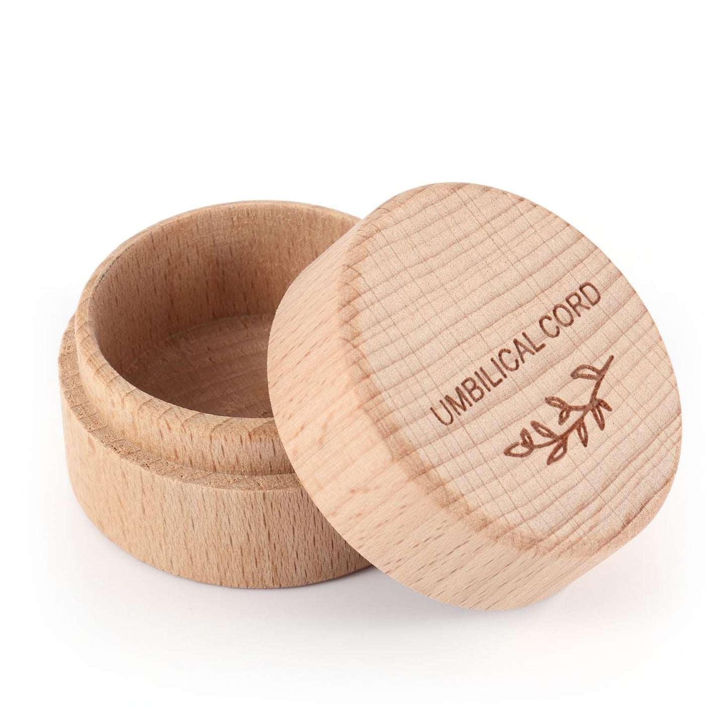 Engraved Wooden Baby Keepsake Box Umbilical Cord & Memory Storage – Natural