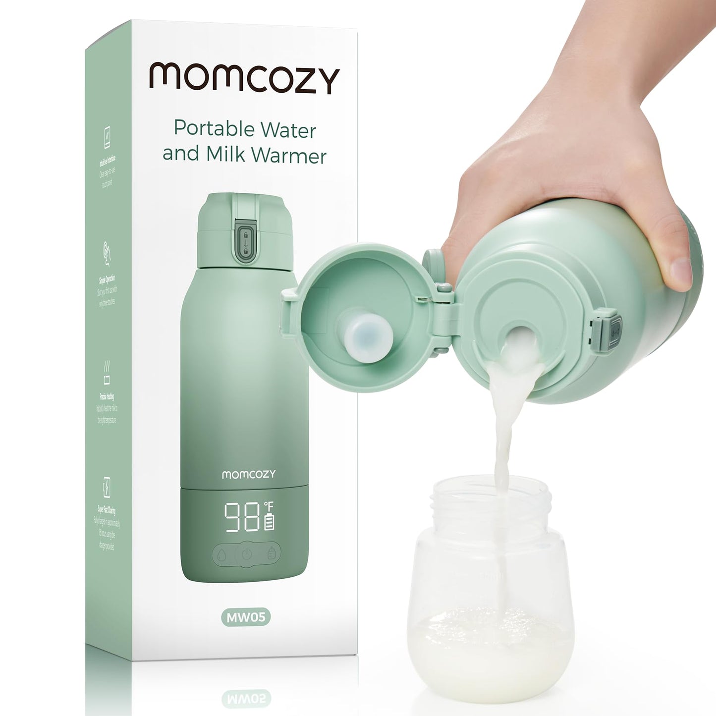 Portable Milk Warmer Dual Heating Modes for Breast Milk & Water – 17oz
