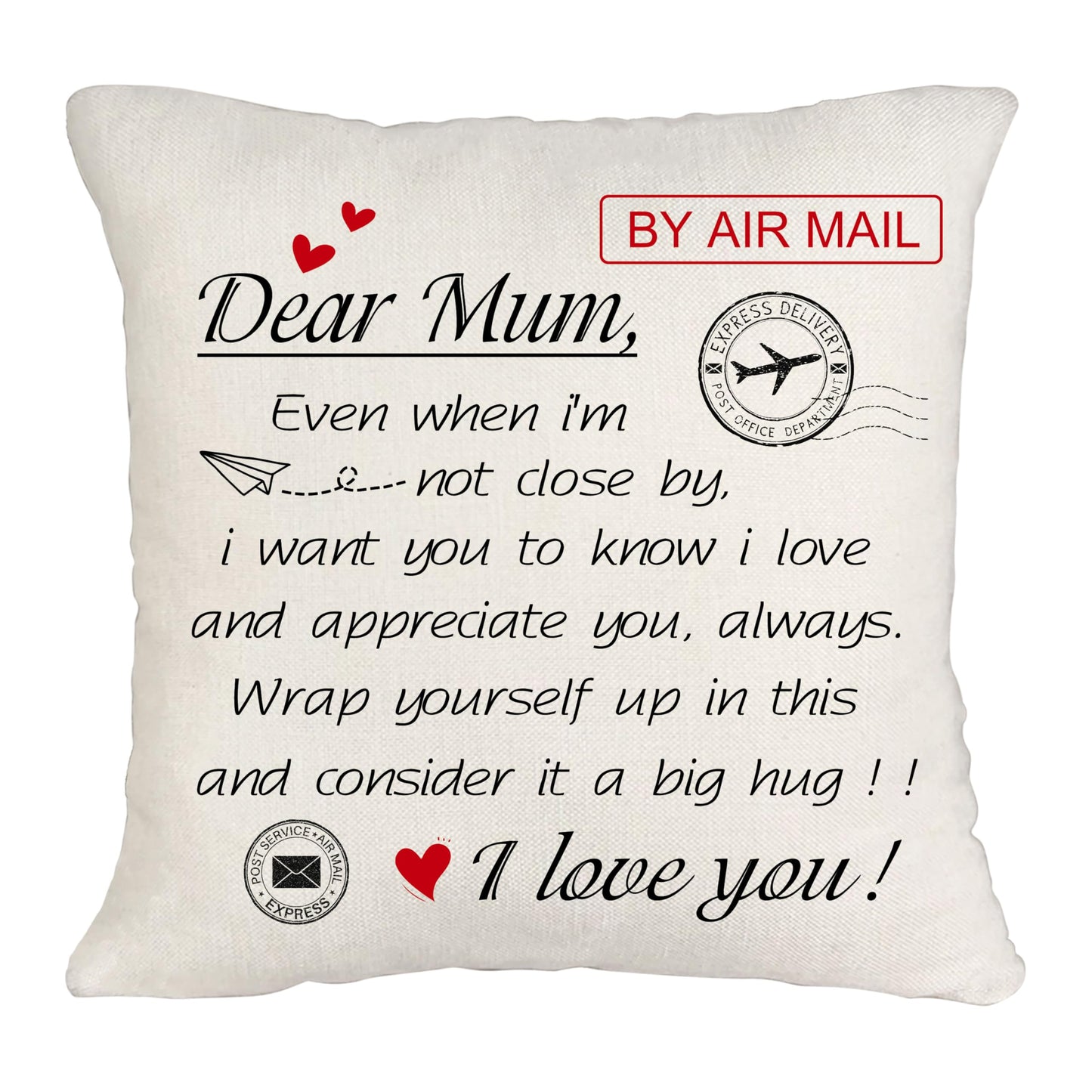 Dear Mum Cushion Cover Set 3 Inspirational Throw Pillow Cases – 45x45cm