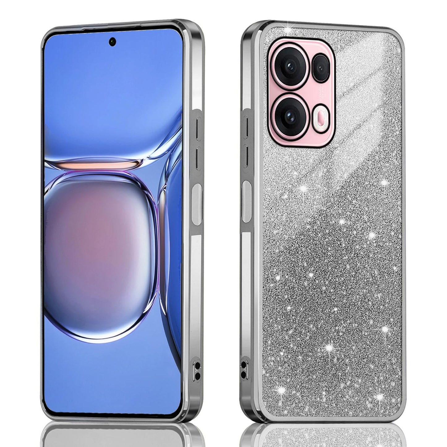 OPPO Reno13 Pro 5G Shockproof Glitter Electroplated Bumper Case – Black
