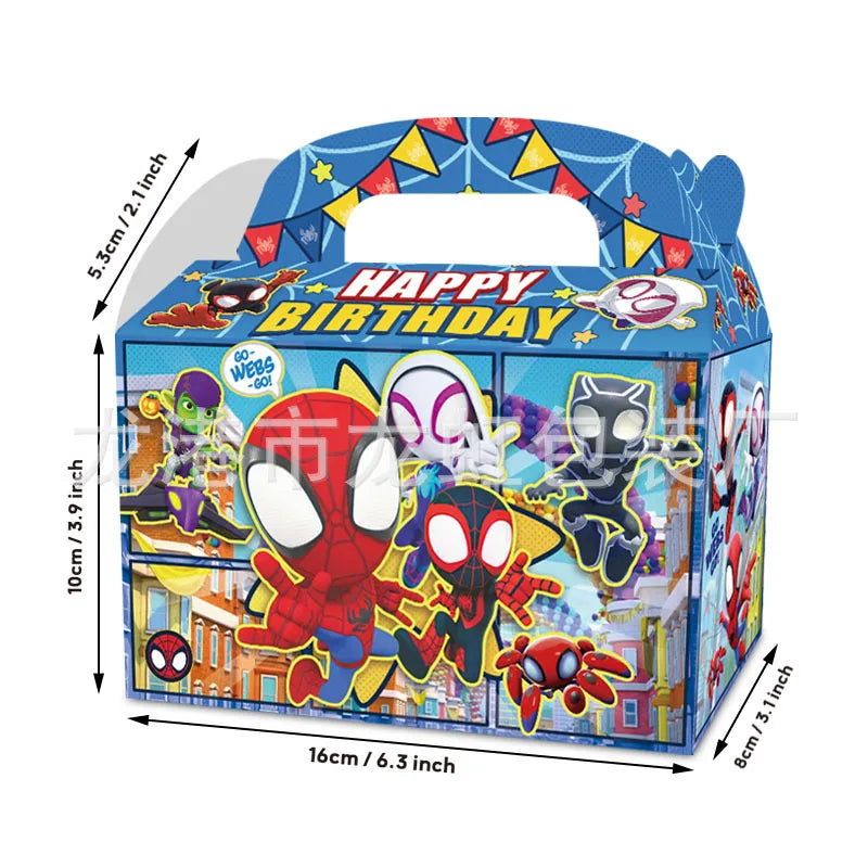 Spider Man Universe Avengers Party Gift Candy White Paper Handheld Paper Box Birthday Party Children