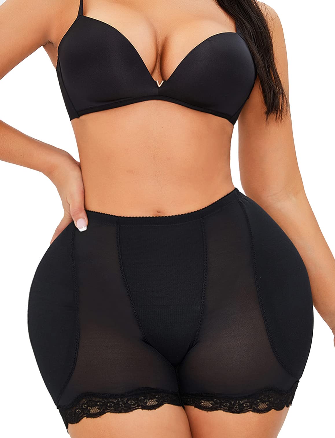 Women's Shapewear Waist Slimmer Butt-Lifter Control Panties – Black Lace XXL