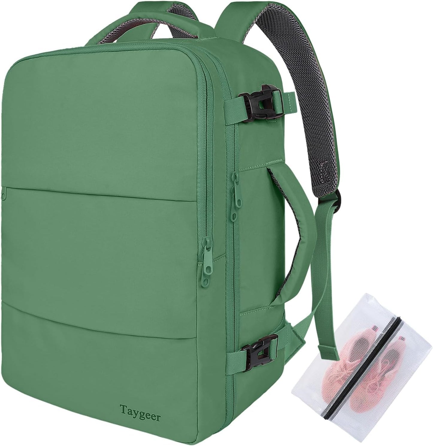 Cabin Bag Underseat 40x30x20 Travel Backpack with Shoe Pouch Ryan Air Cabin Size – Peridot Green