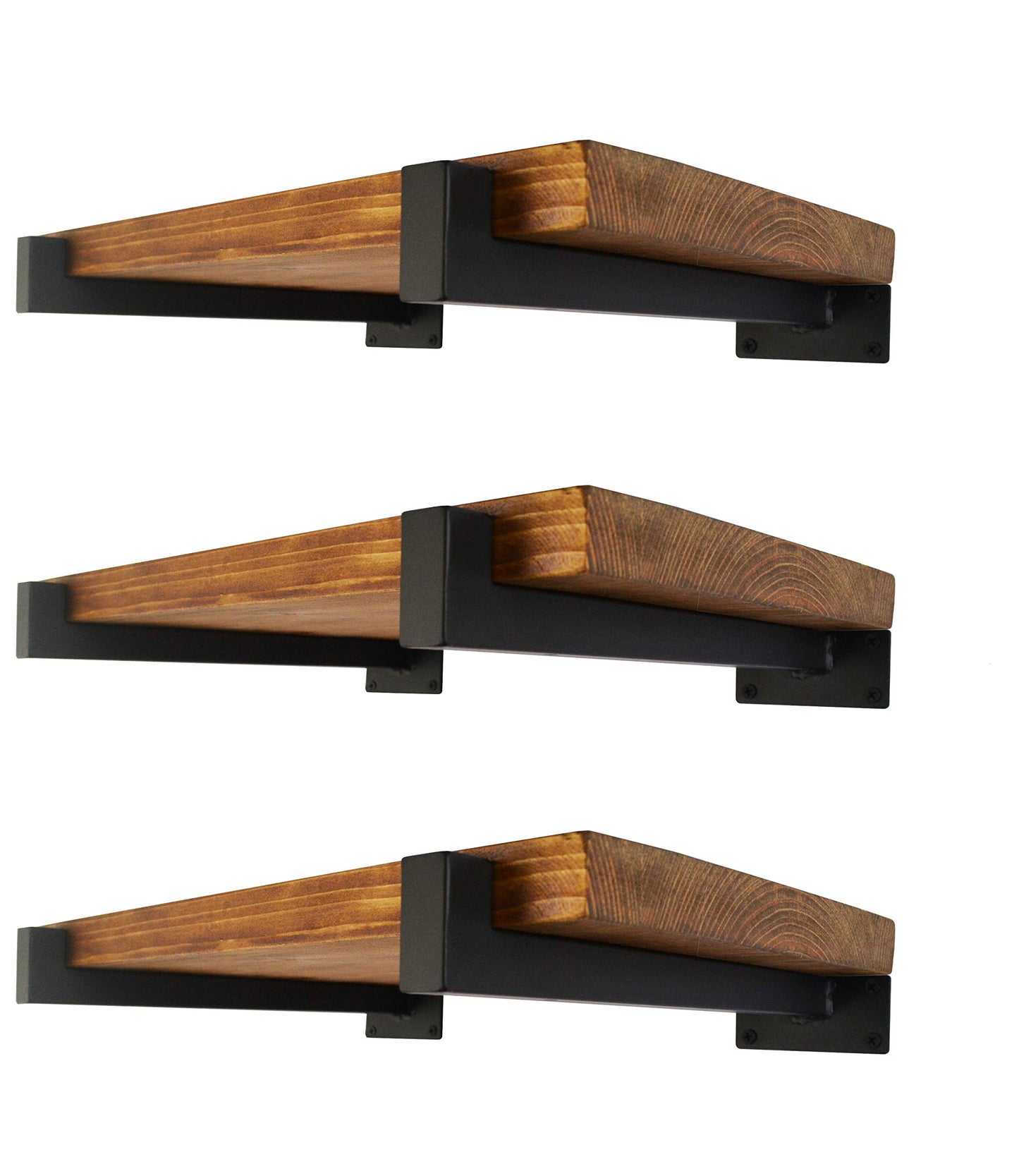 Heavy Duty Floating Shelf Brackets 12 Inch Wall Mounted Supports – Black 300mm