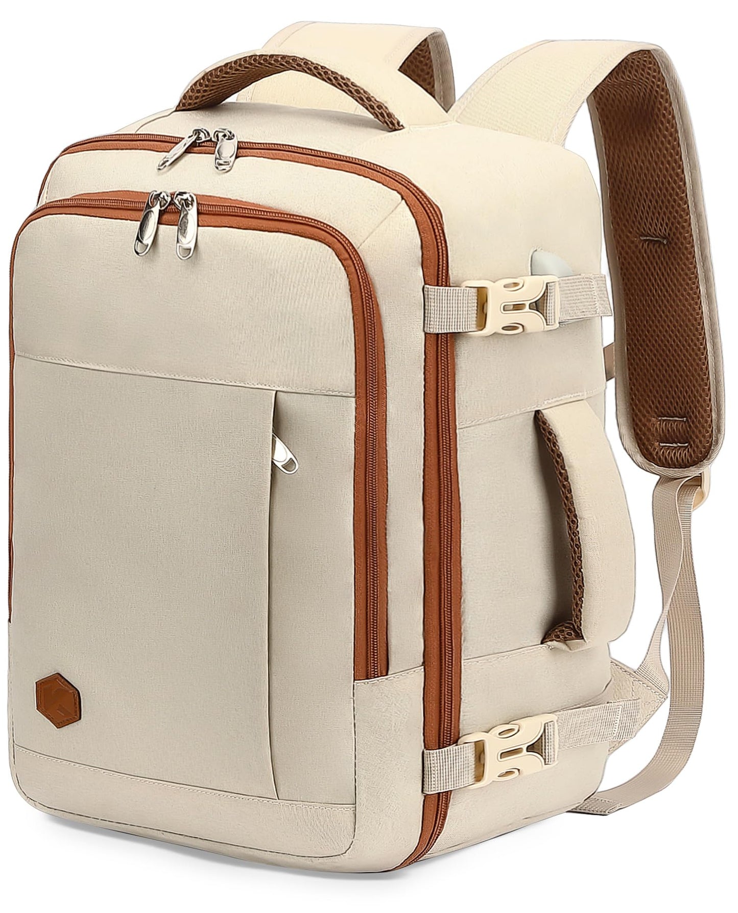 VANKEV Ryanair Cabin Bag 40x20x25 Underseat 20L Travel Bag Hand Luggage Backpack Carry-ons Bag Cabin Size Suitcases for Airplanes Flight Bag Travel Ruscksack Fit 14 Inch Laptop Beige