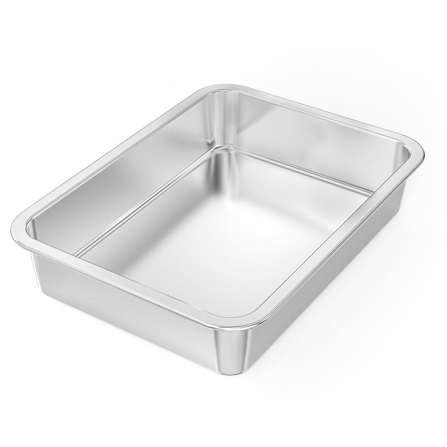 Non-Stick Deep Roasting Tin Stainless Steel Tray – 35.7 x 26.5 x 7 cm