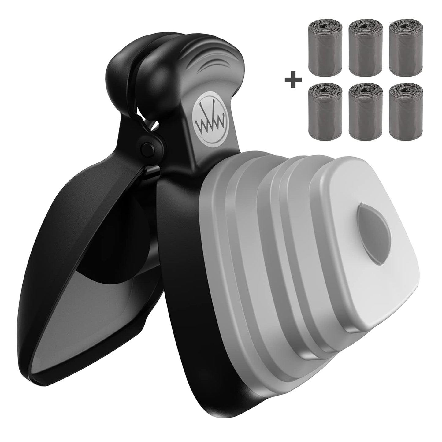 Brifit Dog Pooper Scooper & 6 Roll Waste Bags Small, Portable Pet Pooper Scooper for Dog Cat, Handheld Animal Waste Picker with Poo Bag Dispenser Pet Toilet Waste Pickup for Home, Outdoor