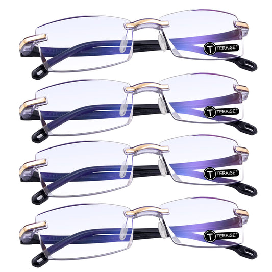 Reading Glasses Anti-Blue Light 1.5x 4 Pack Diamond Cut Design