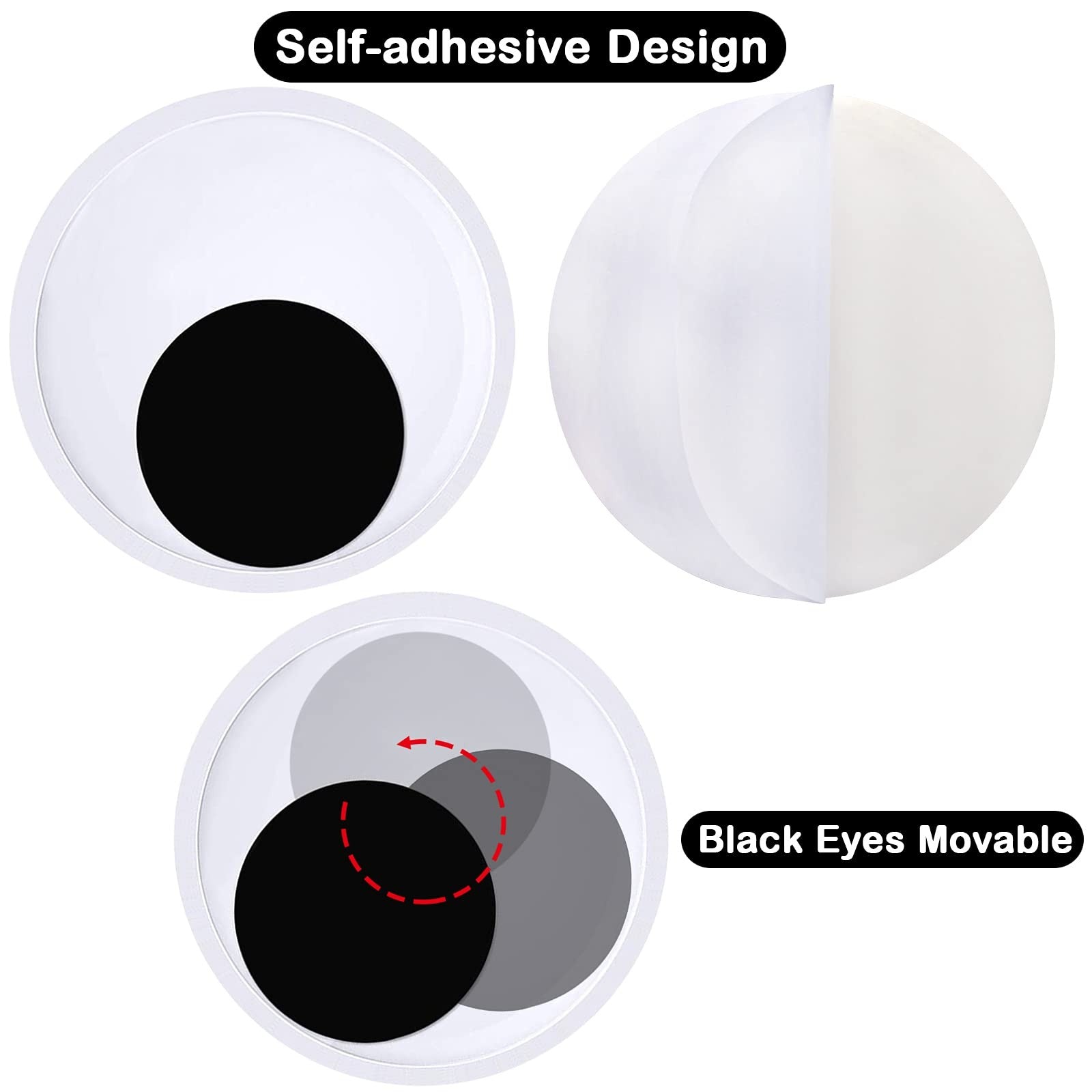 Cinvo 7 Inch Giant Googly Eyes Self Adhesive 18cm Big Wiggle Eyes Large Sticky