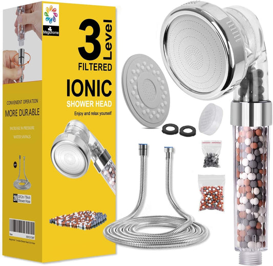 Magichome Shower Head and Hose 2m, 3-Layer Filtration Ionic Shower Head