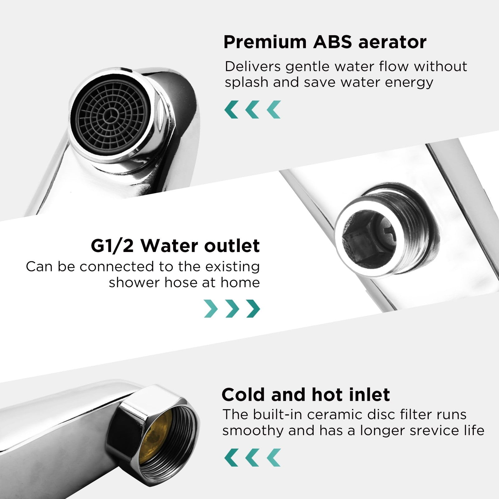 Wall Mounted Bath Faucet - Single Lever Bathtub Shower Mixer