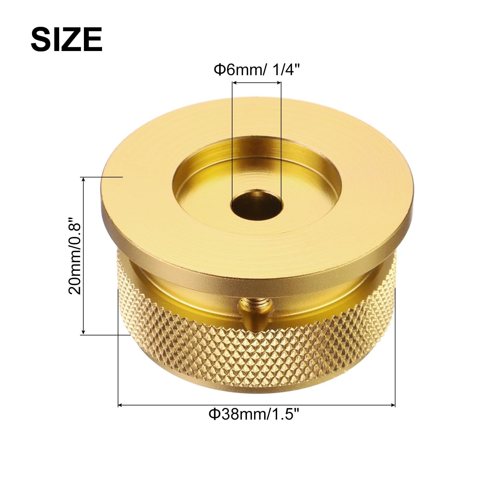 Aluminium Potentiometer Knobs 2PCS 6mm x 38mm Volume Tone Control – Gold