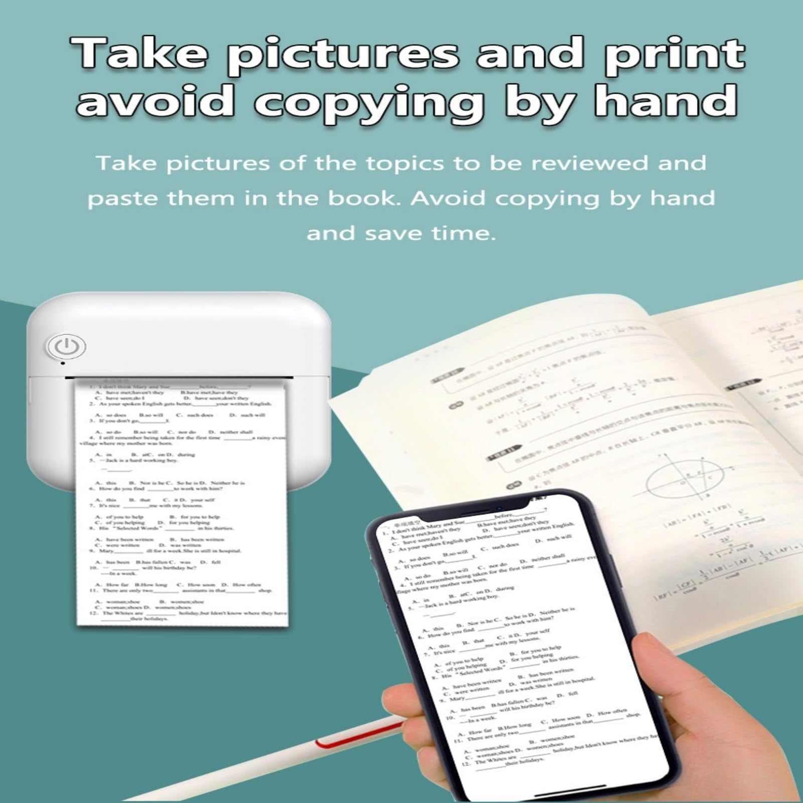 Sticker Printer,Mini Pocket Printer,Thermal Photo Printer