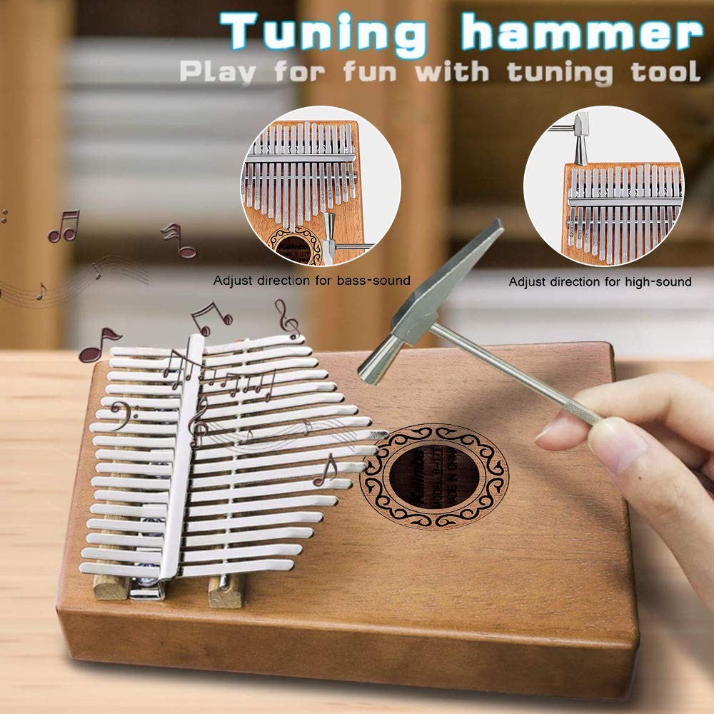 Dripex Kalimba 17 Keys Thumb Piano with Study Instruction and Tune Hammer