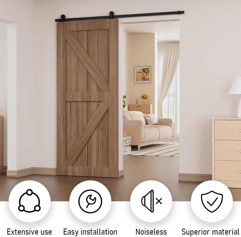 5.5FT/167cm Interior Sliding Barn Wood Door Hardware Closet Track Kit