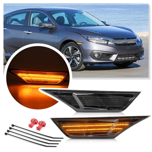 2pcs LED side indicators side repeater marker amber lights turn signal lights