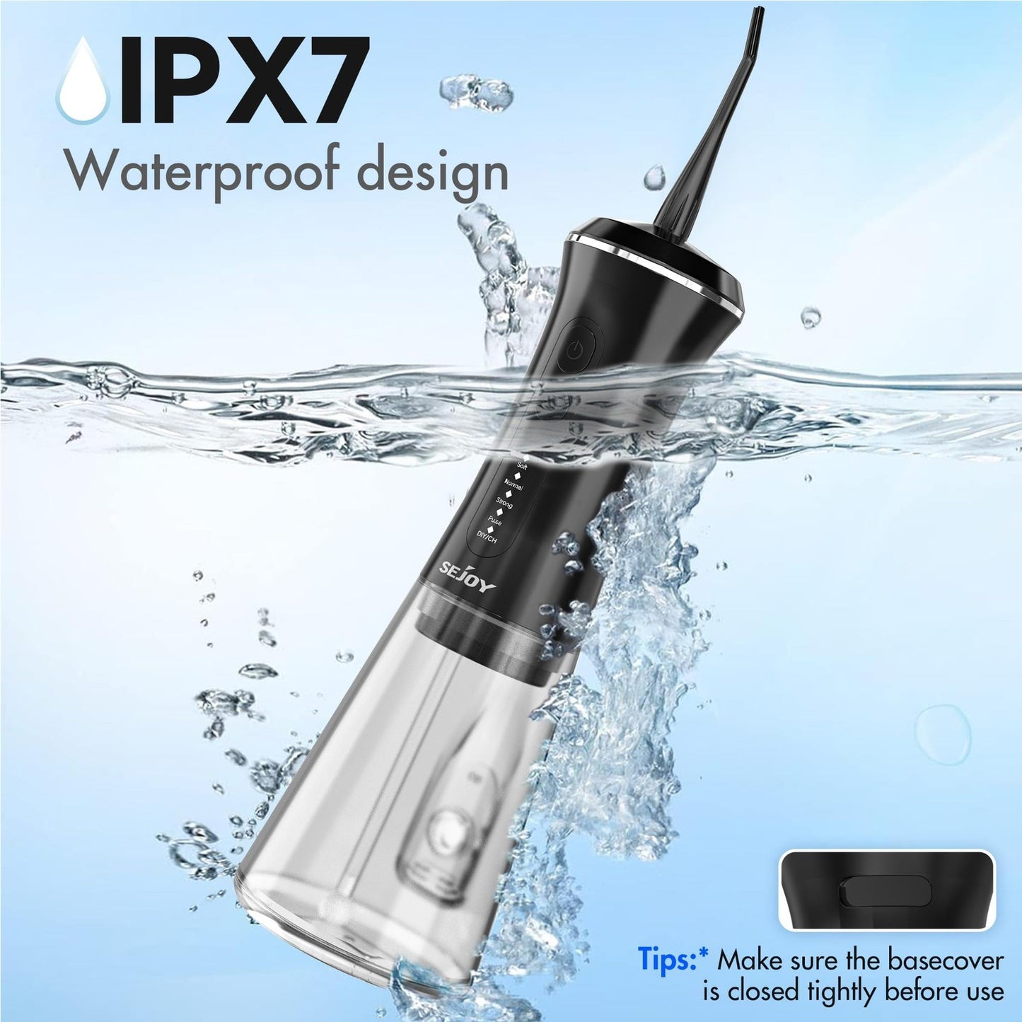 Sejoy C12BLA Professional Water Flosser Oral Irrigator with 5 Modes