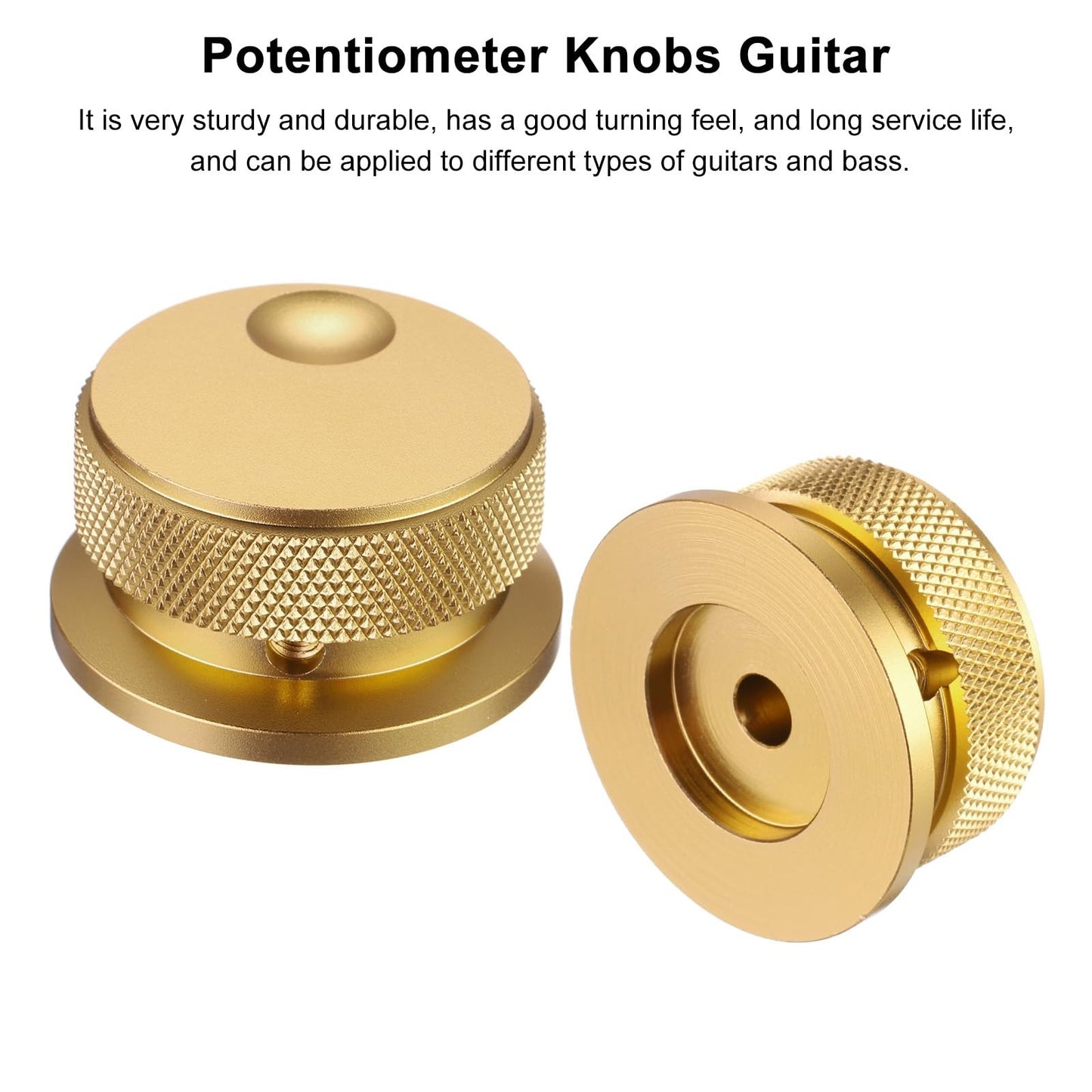 Aluminium Potentiometer Knobs 2PCS 6mm x 38mm Volume Tone Control – Gold