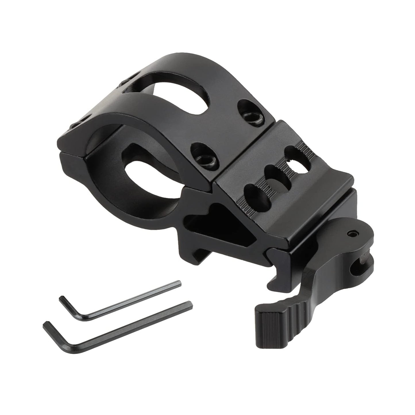 Ring Mount 25.4mm Angled Offset Low Profile QD Picatinny Rail for Flashlight