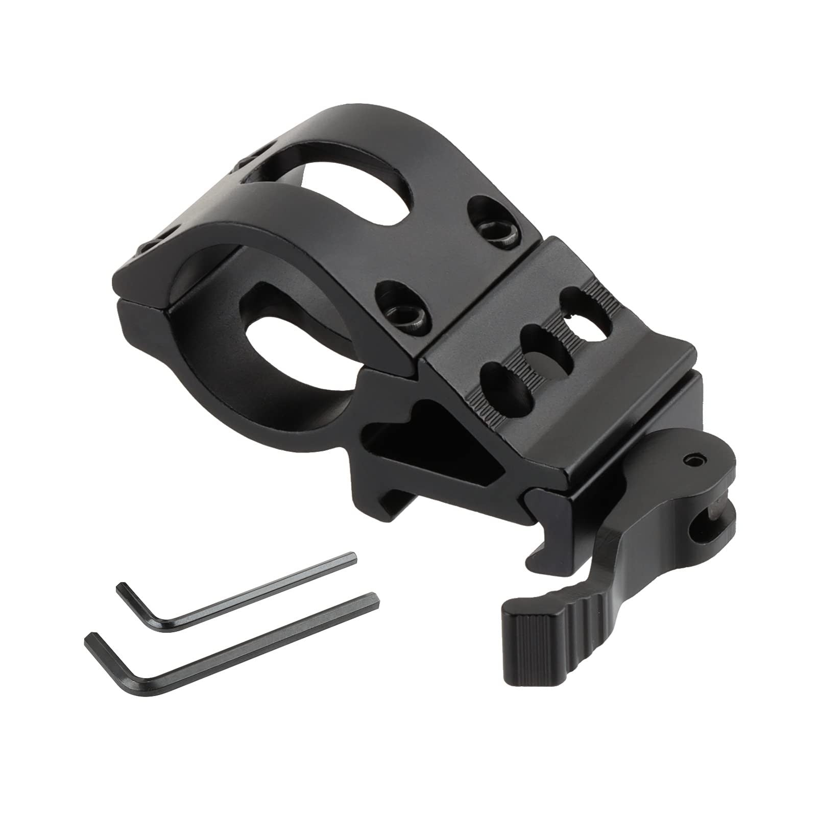 Ring Mount 25.4mm Angled Offset Low Profile QD Picatinny Rail for Flashlight