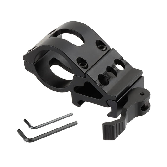 Ring Mount 25.4mm Angled Offset Low Profile QD Picatinny Rail for Flashlight
