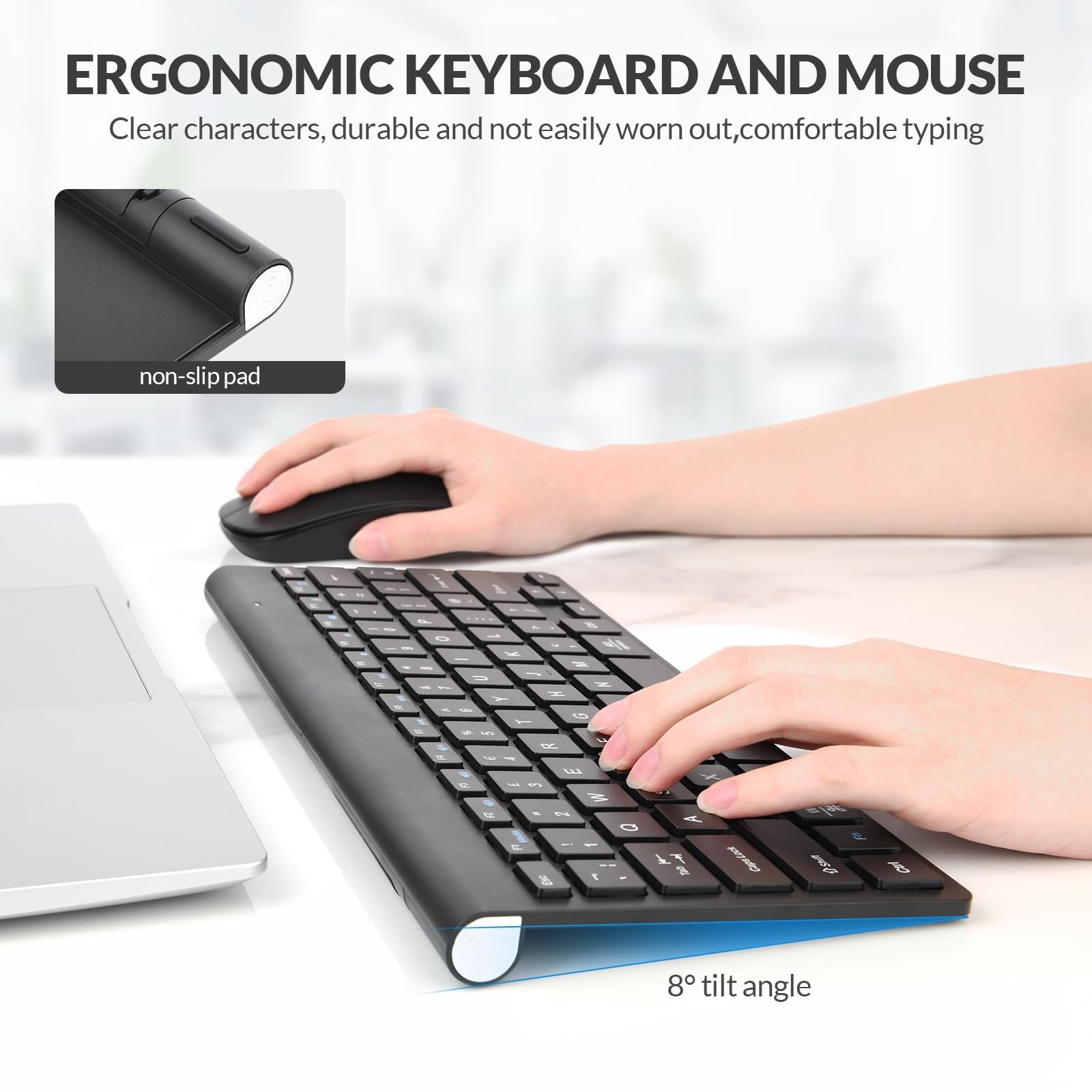 Rii Wireless Keyboard and Mouse, Ultra Slim 2.4G Keyboard