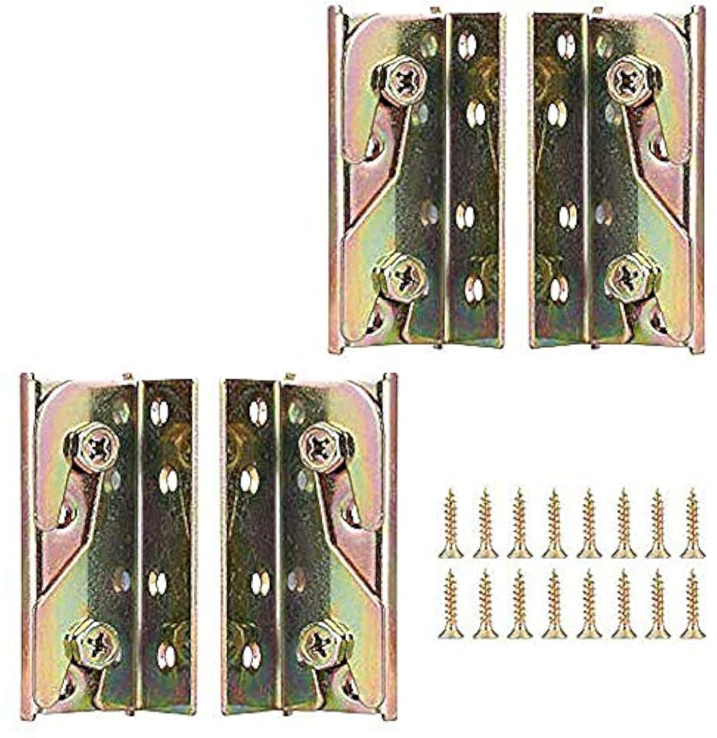 Bed Brackets Corner, GLANICS 4 Sets Bed Rail Brackets