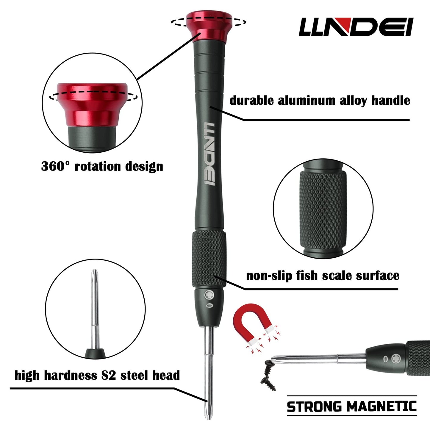 LLNDEI Precision Screwdriver Set, 6Pcs Magnetic Small Screwdriver Set