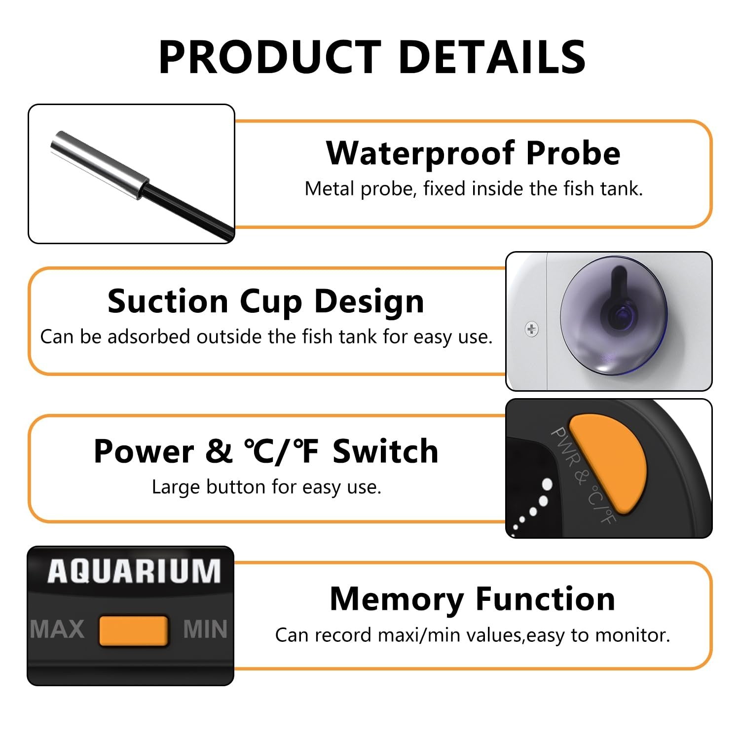 Aquarium Thermometer Digital,Fish Tank Thermometer Tropical with Max/Min