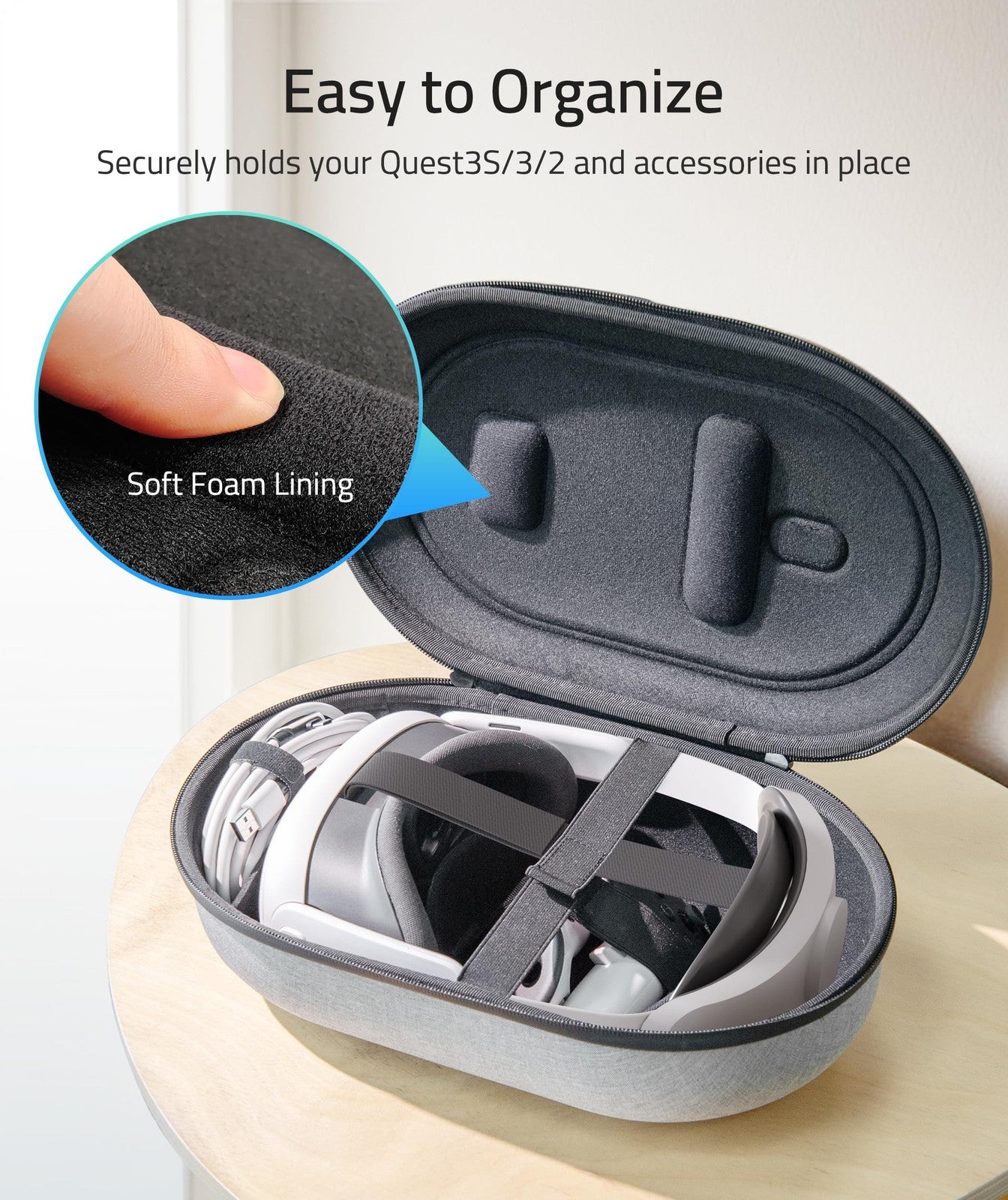 Hard Carrying Case Compatible with Meta Quest 3S/Quest 3/Oculus Quest2/VP/Pico4