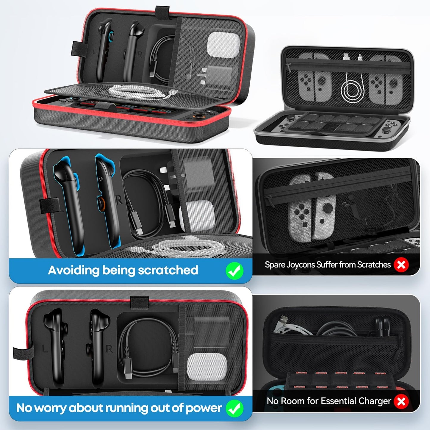 Switch 2 Carry Case Protective Travel Case with 26 Game Card Slots Fit Joy-Con