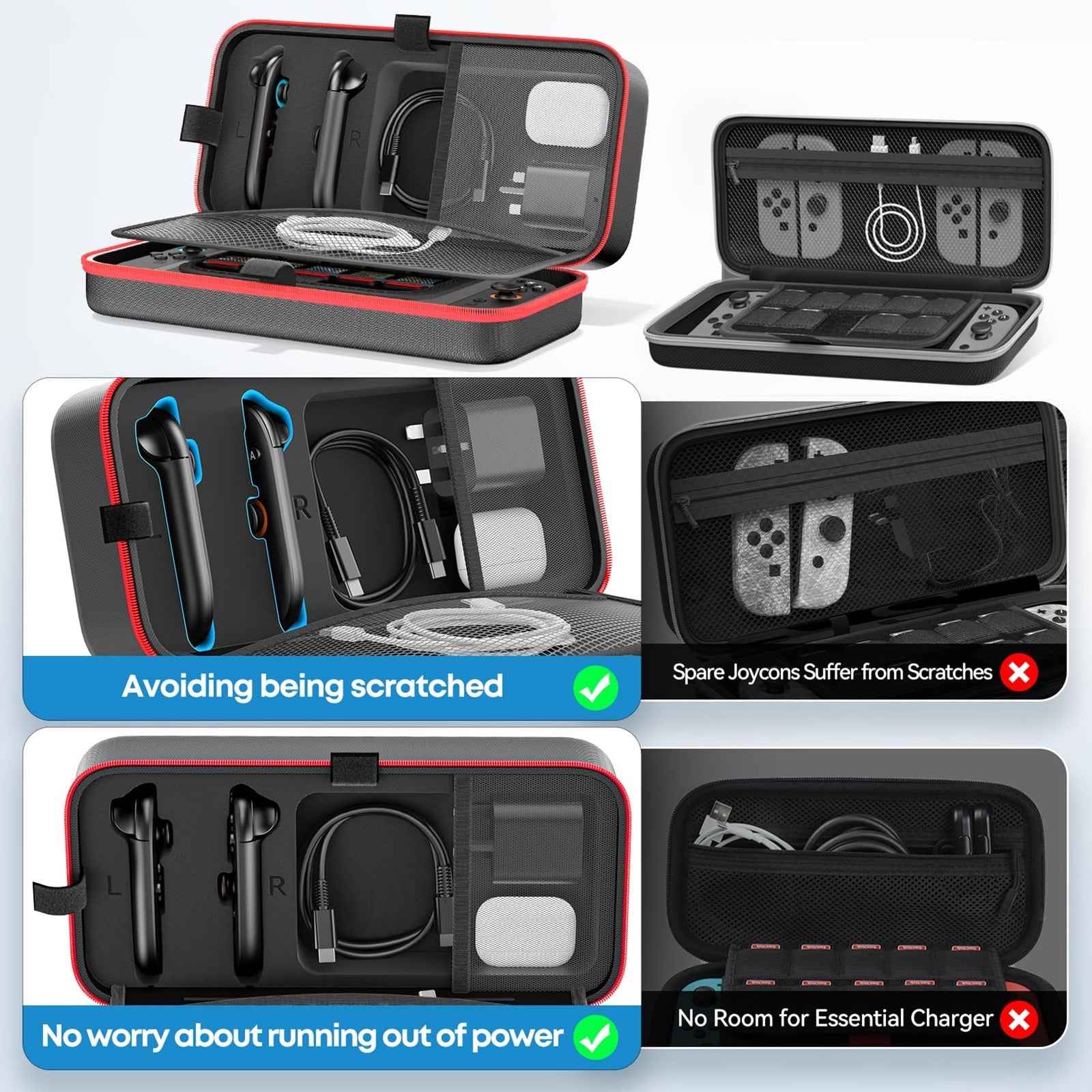 Switch 2 Carry Case Protective Travel Case with 26 Game Card Slots Fit Joy-Con