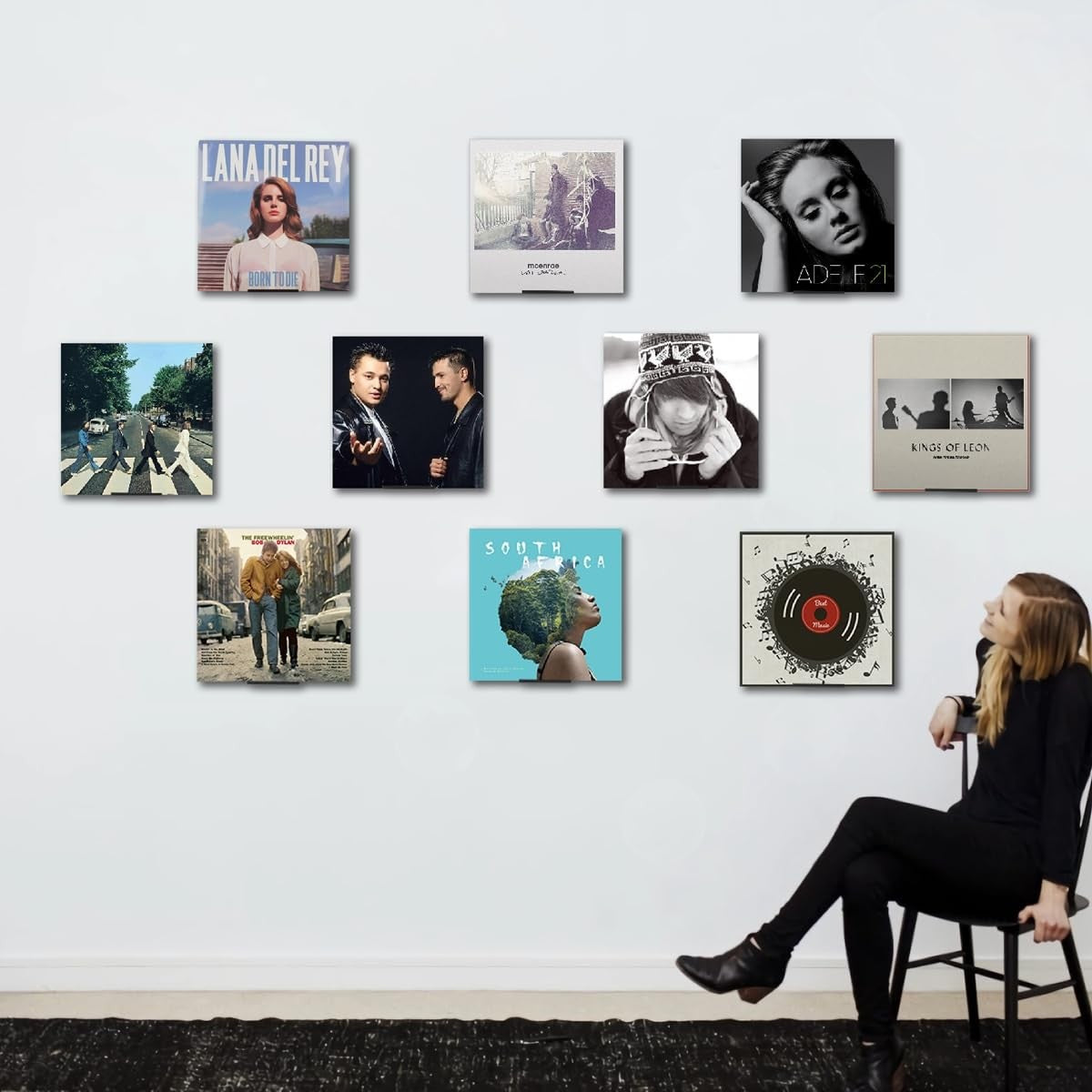 Vinyl Wall Mount 6 Pack Black Metal Vinyl Holder Wall display Shelf Record BiJun