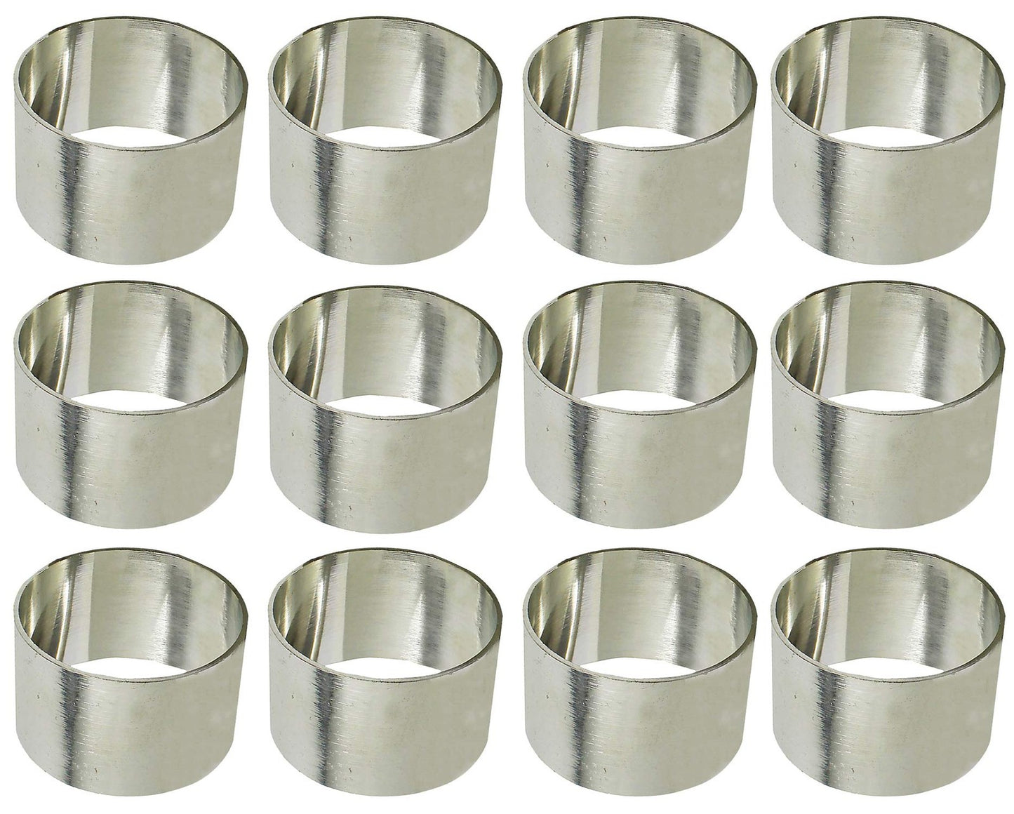 SKAVIJ Handmade Twisted Pipe Napkin Rings Holders Decor (Silver 12pcs)