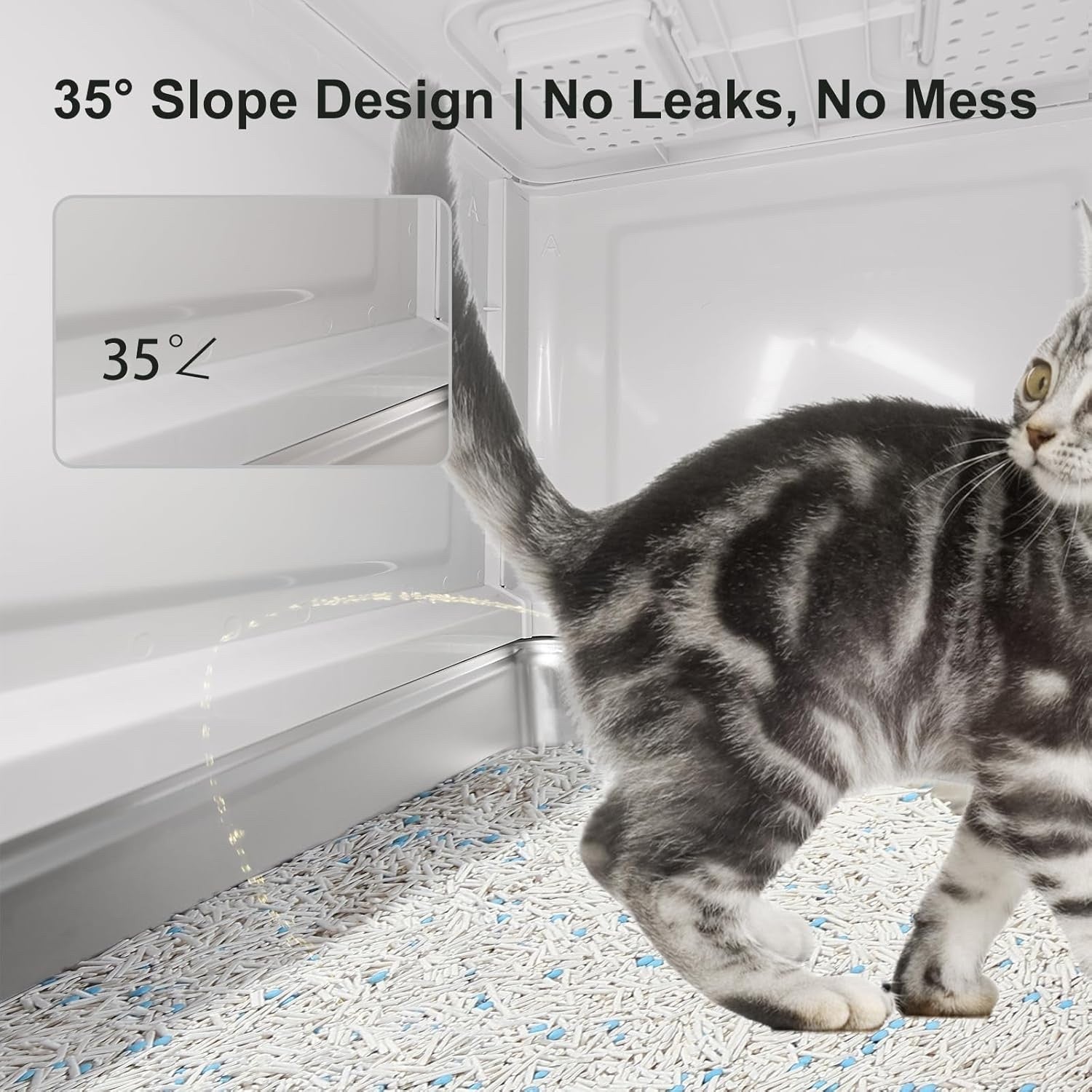 Matchup Enclosed Stainless Steel Cat Litter Box with Lid & Drawer Design