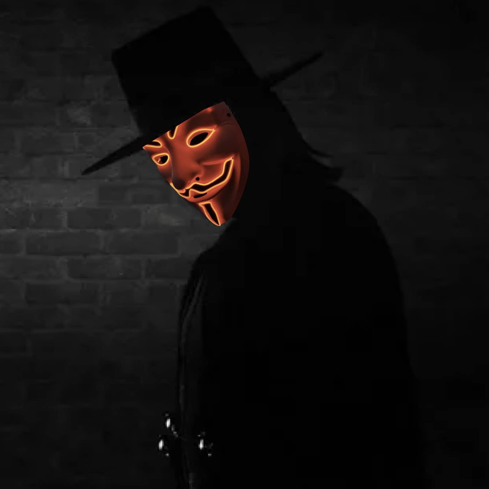 SOUTHSKY LED Mask V, Vendetta Mask EL Wire Light Up Christmas Halloween Cosplay
