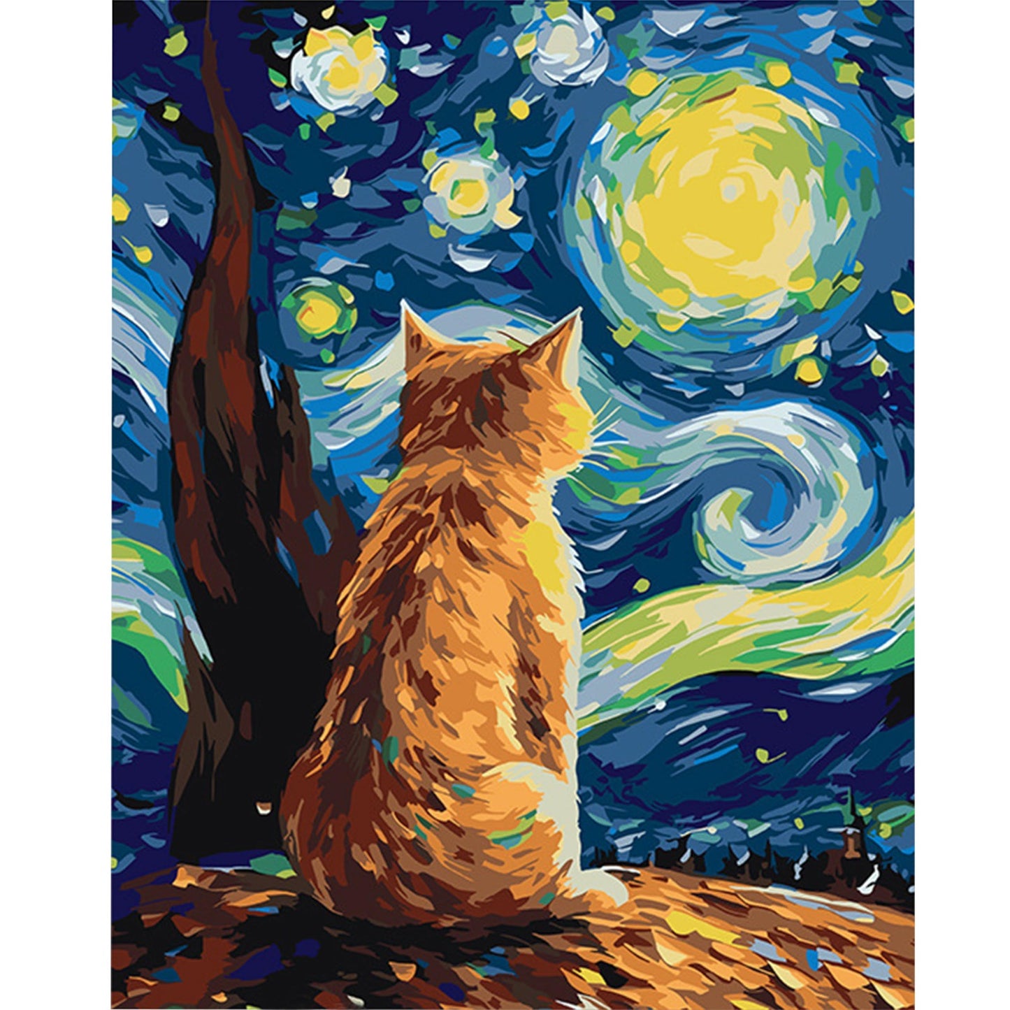 GwaOery Paint by Numbers Kits for Adults, Cat DIY Color Oil Painting Acrylic